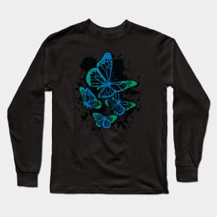 Cool Grunge Fairycore Gothic Butterflies graphic Long Sleeve T-Shirt